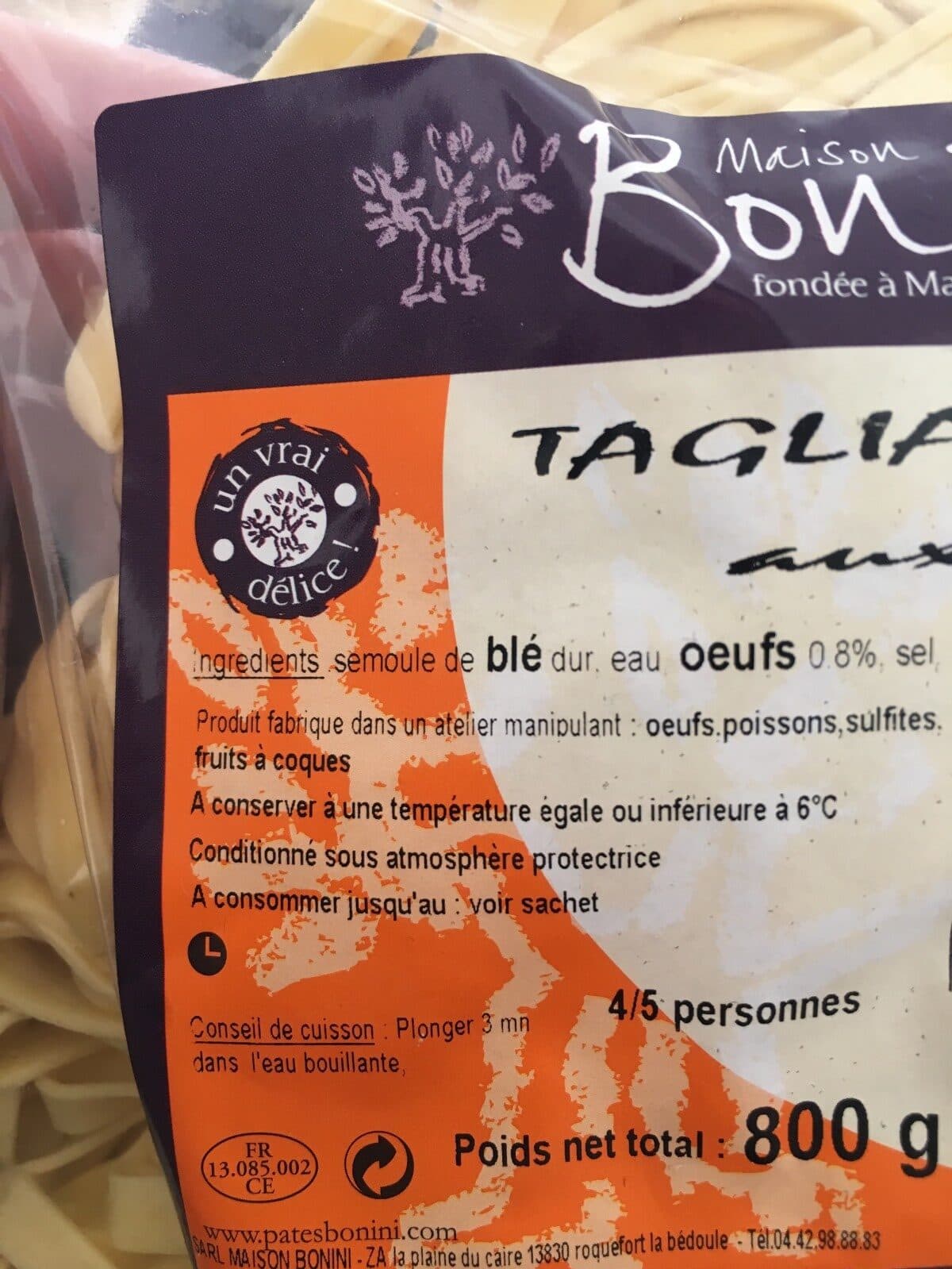 Open Food Facts Tagliatelle packshot