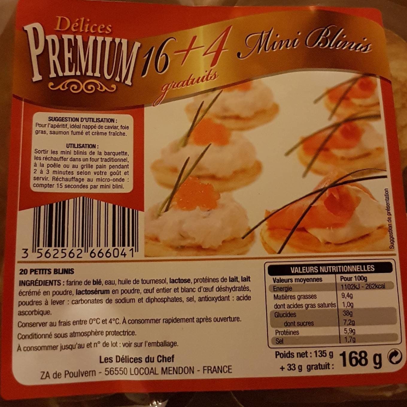 Délices Premium Minis blinis packshot