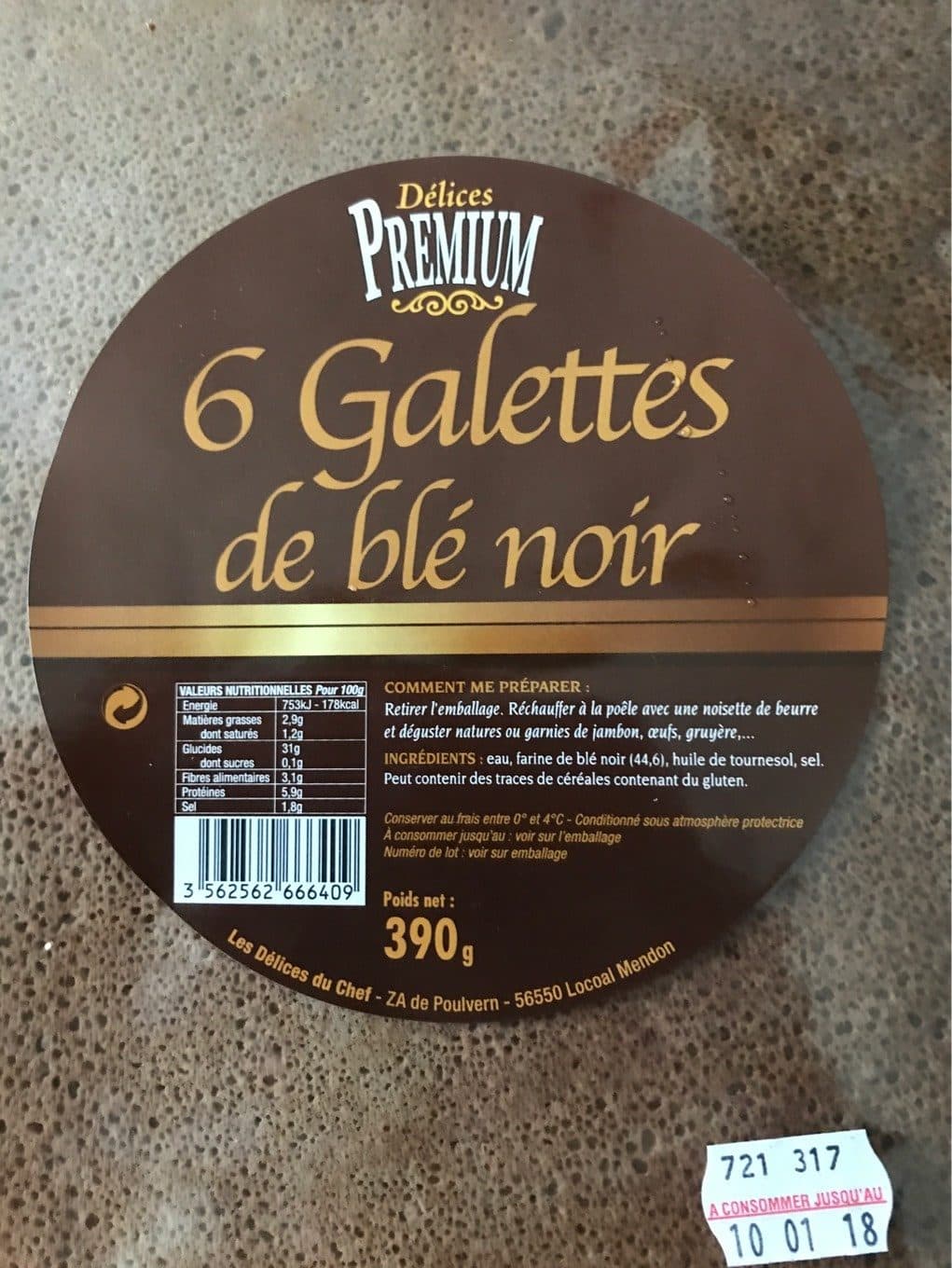 Delices Premium 6 galettes de blé noir packshot
