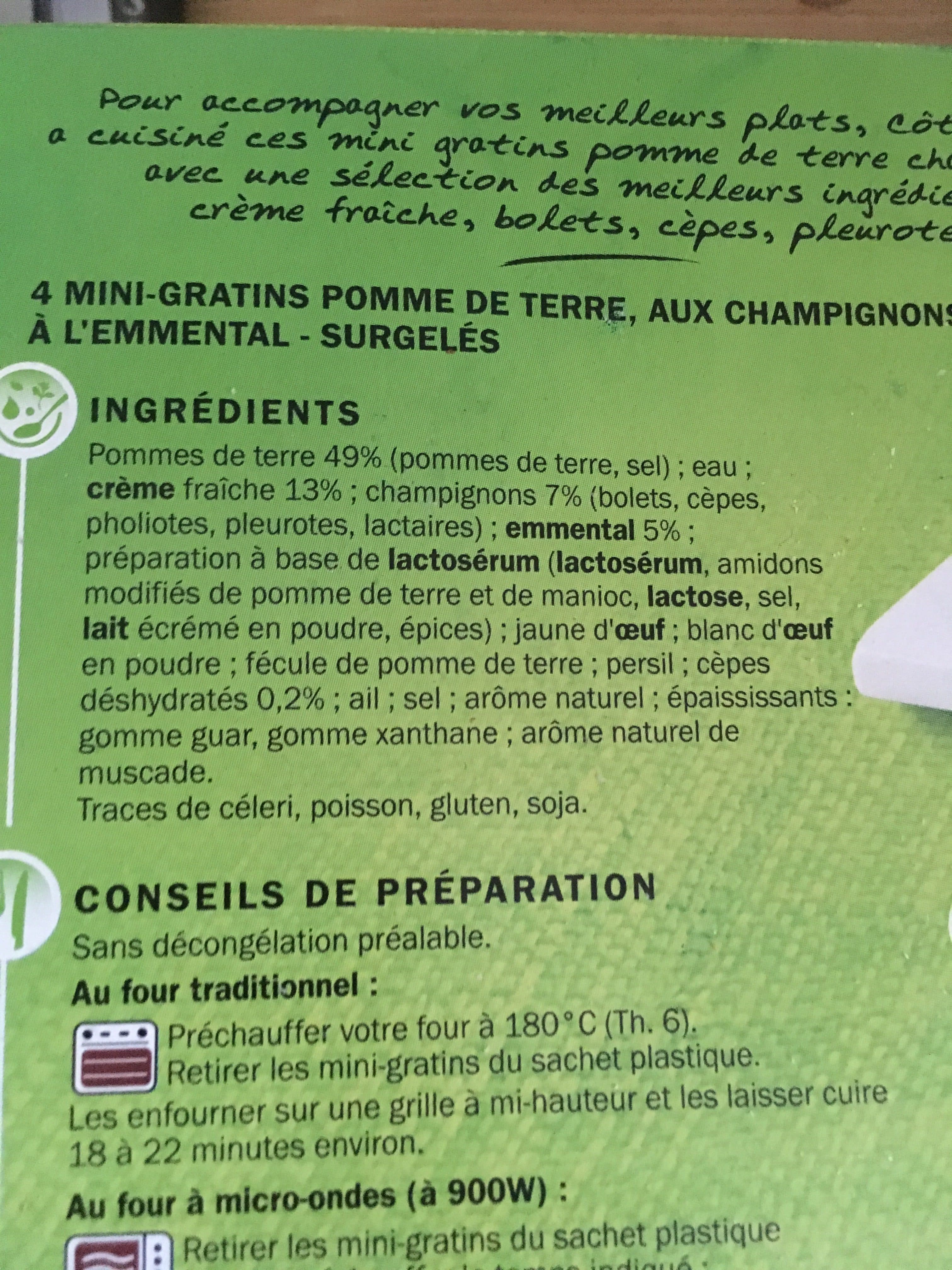 Marque Repère Mini gratin pommes de terre - champignon packshot