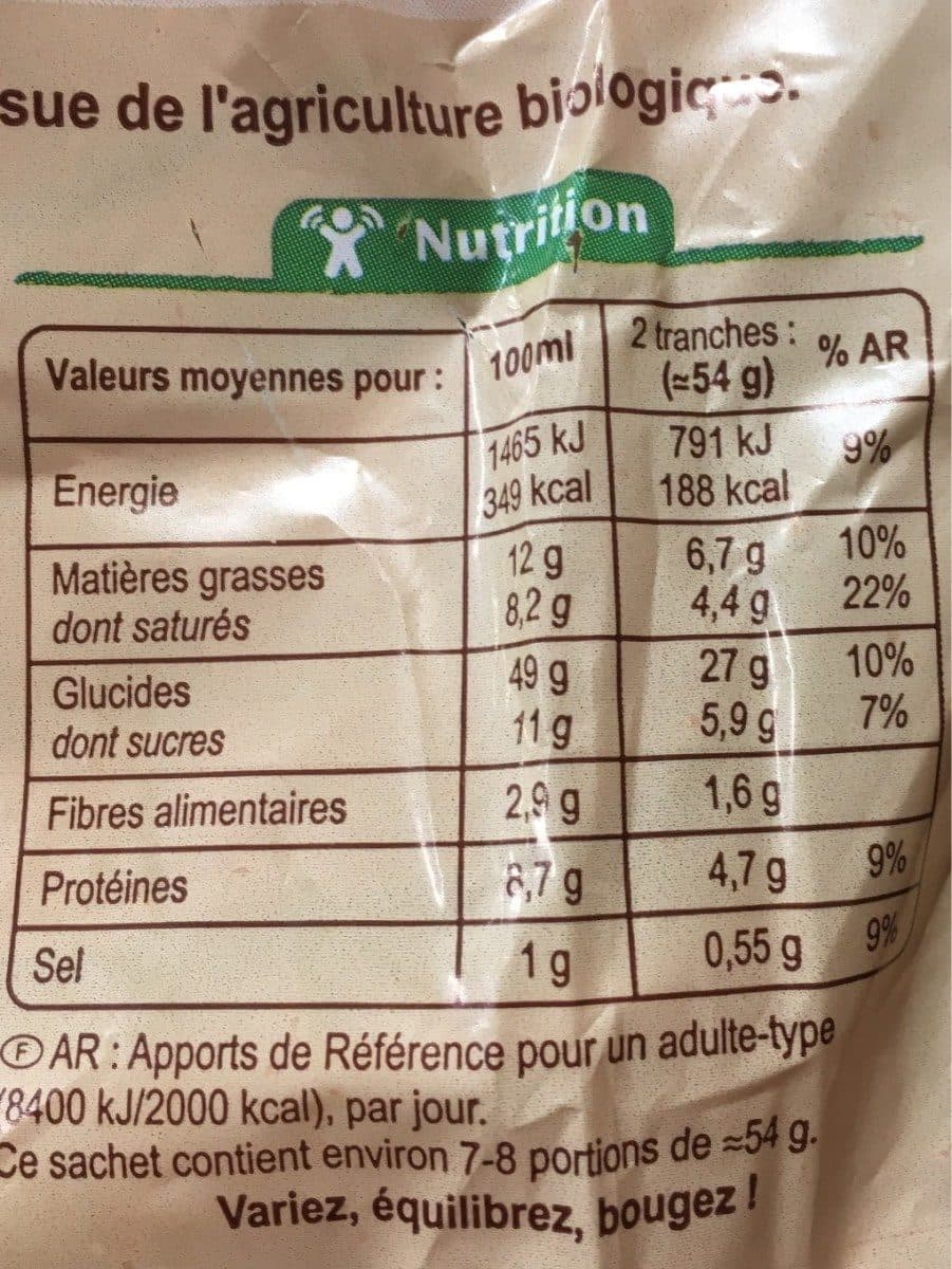 Open Food Facts Brioche tranché packshot
