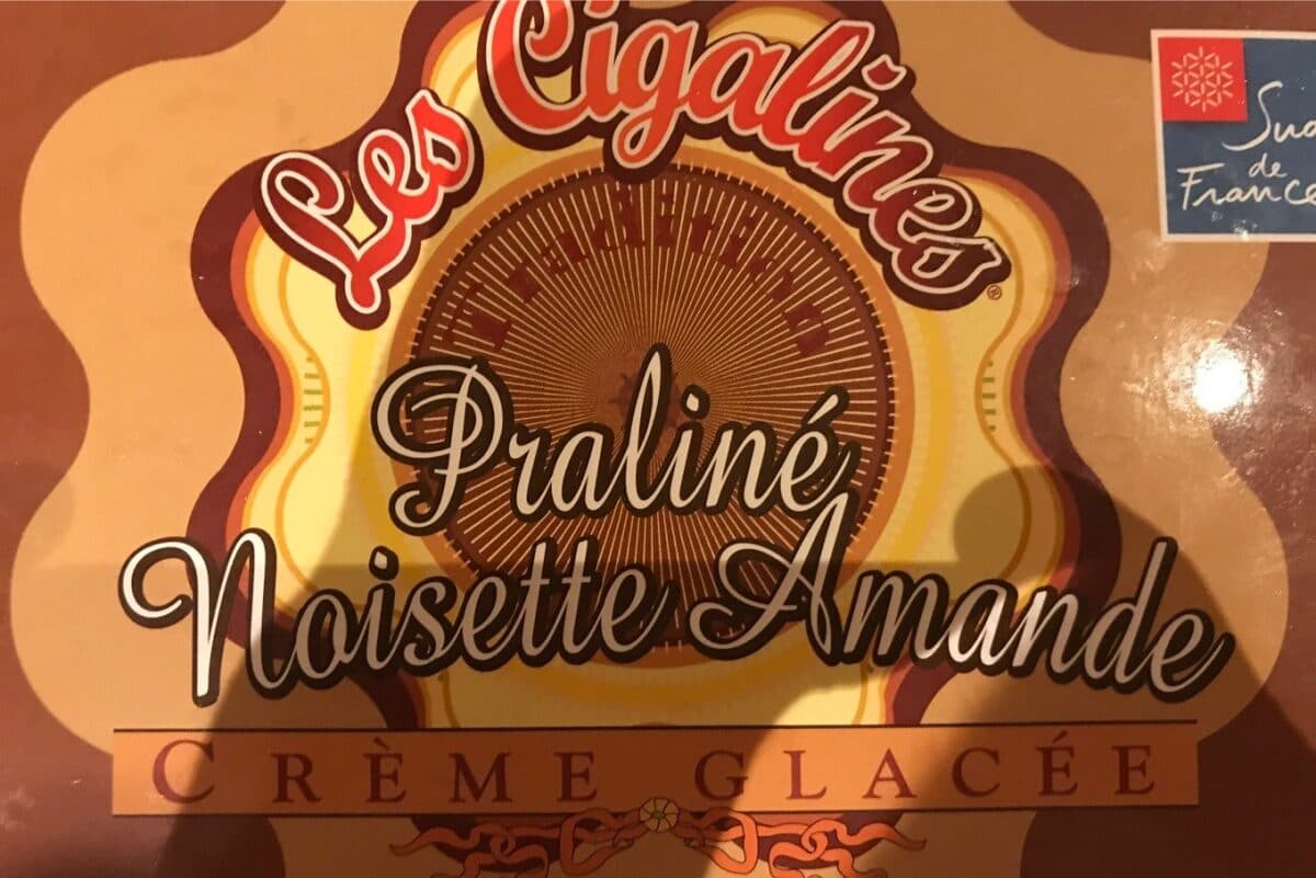 Les Cigalines Crème glacée praliné noisettes amandes packshot