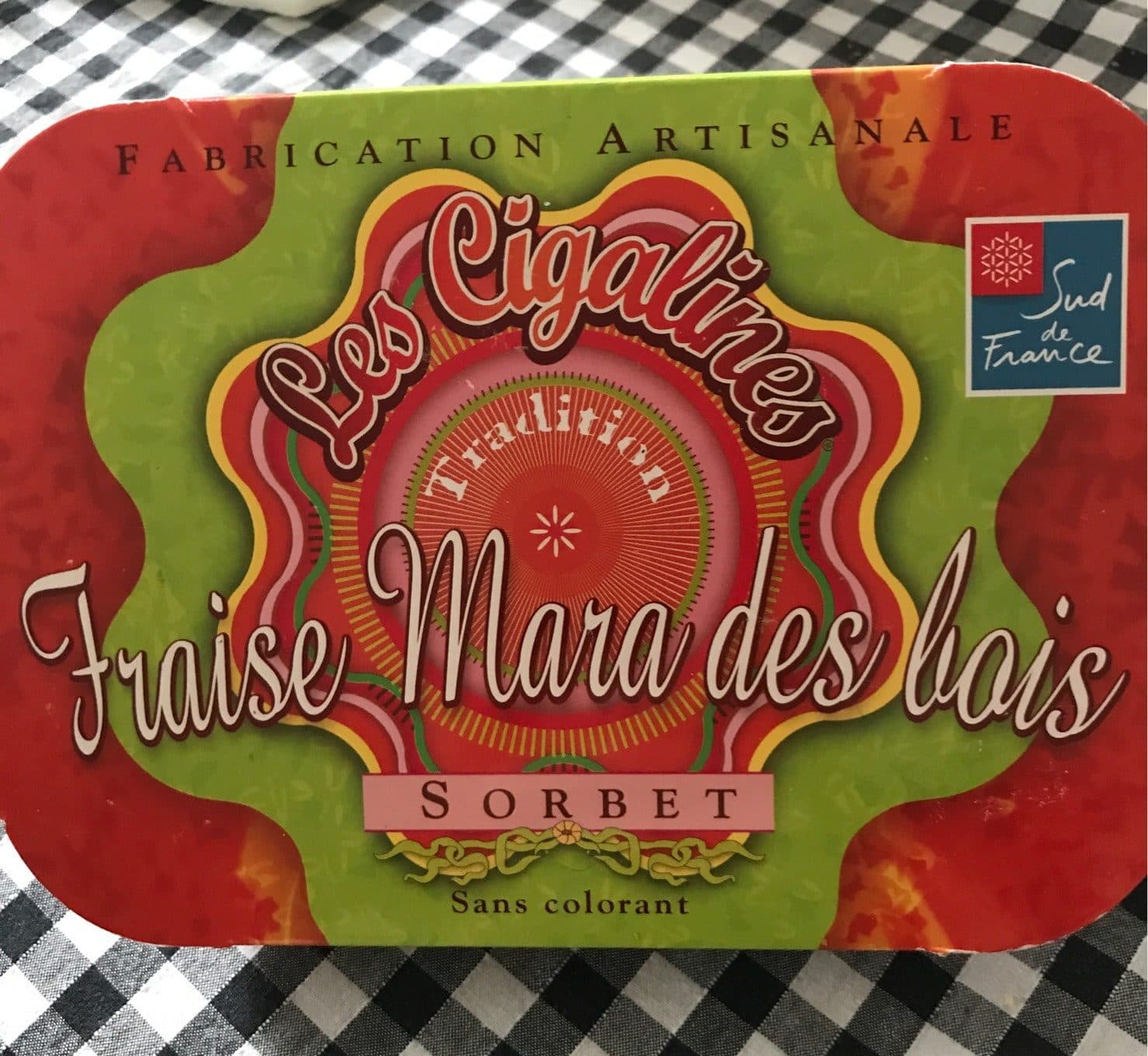 Les Cigalines Sorbet fraise mara des bois packshot