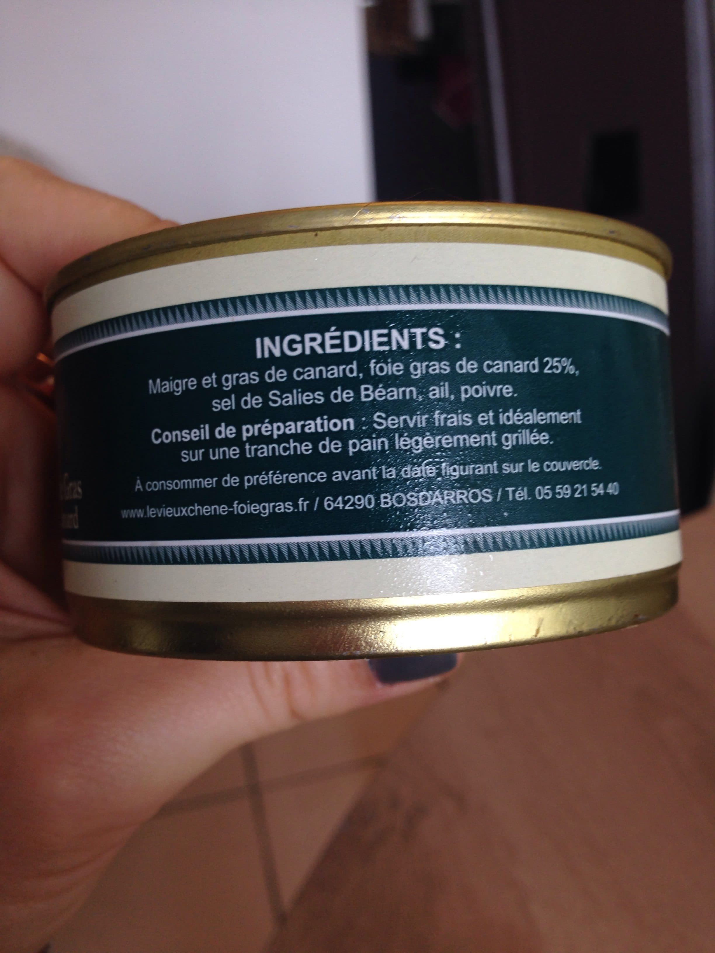 Le Vieux Chene Rillettes de canard au foie gras packshot
