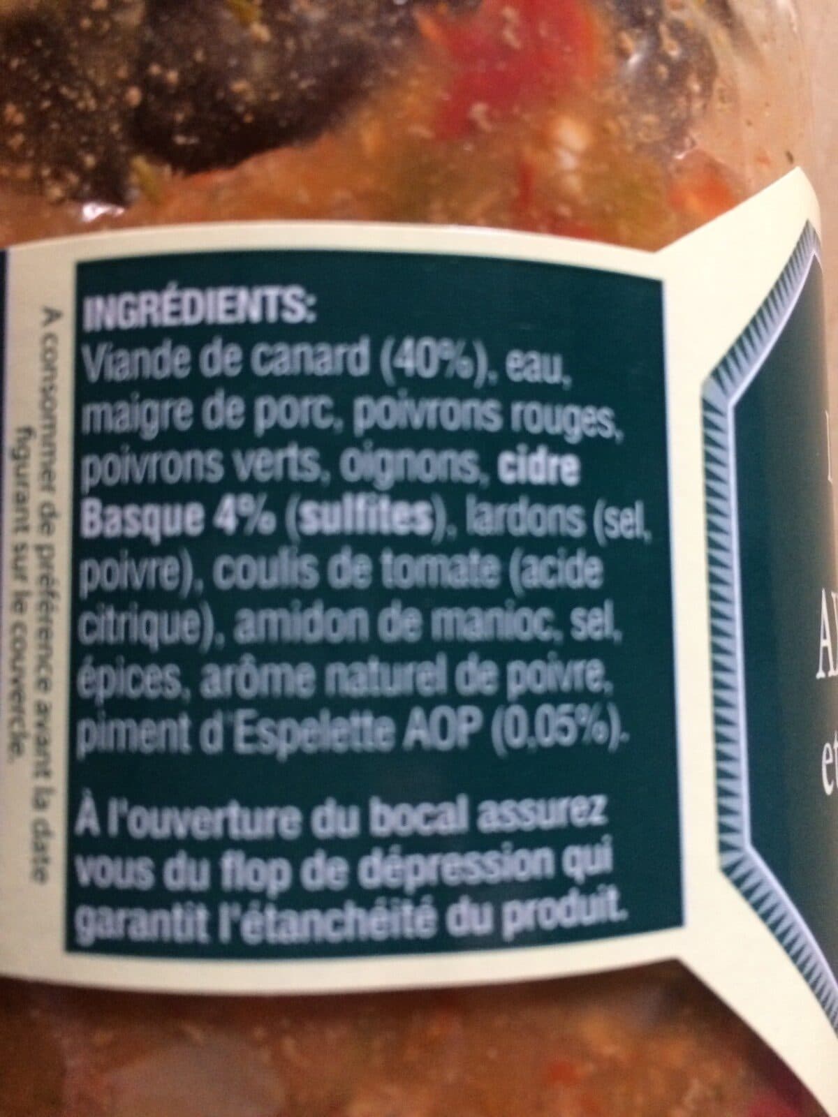 Le vieux chêne Axoa au canard et cidre basque packshot