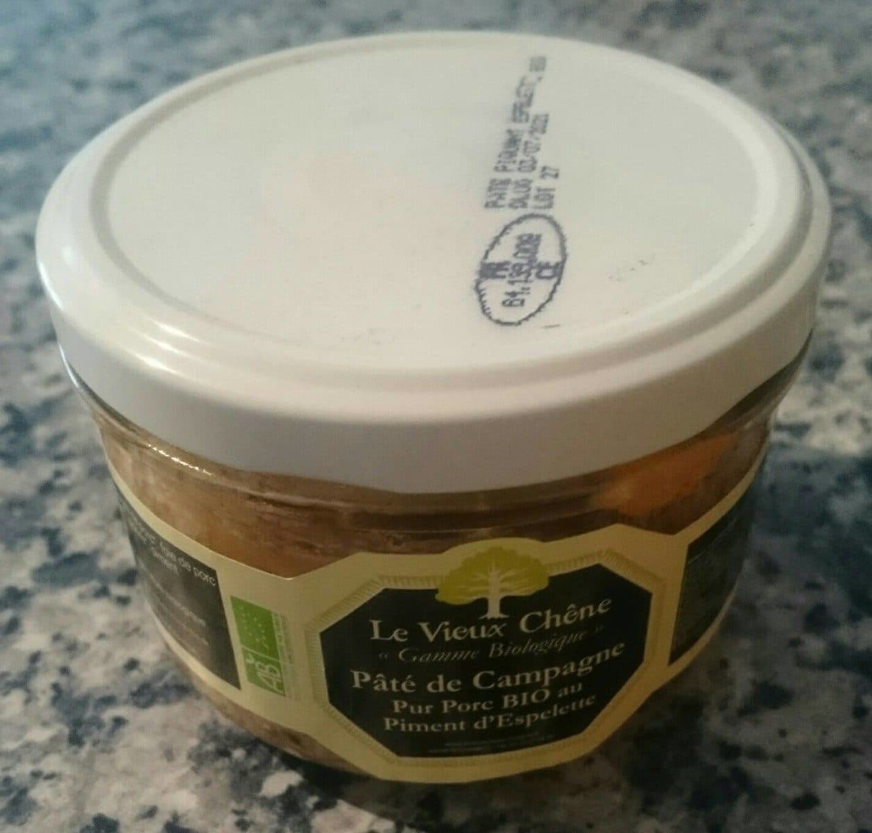 Le Vieux Chêne Pâté de campagne Pur Porc Bio au Piment d'Espelette packshot
