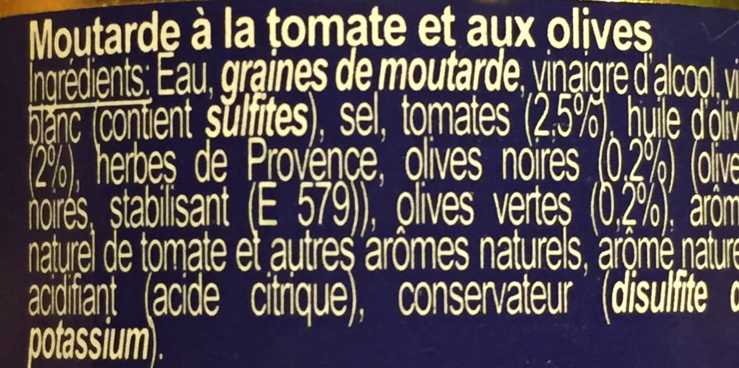 Reine de Dijon Moutarde Tomate & Olive packshot