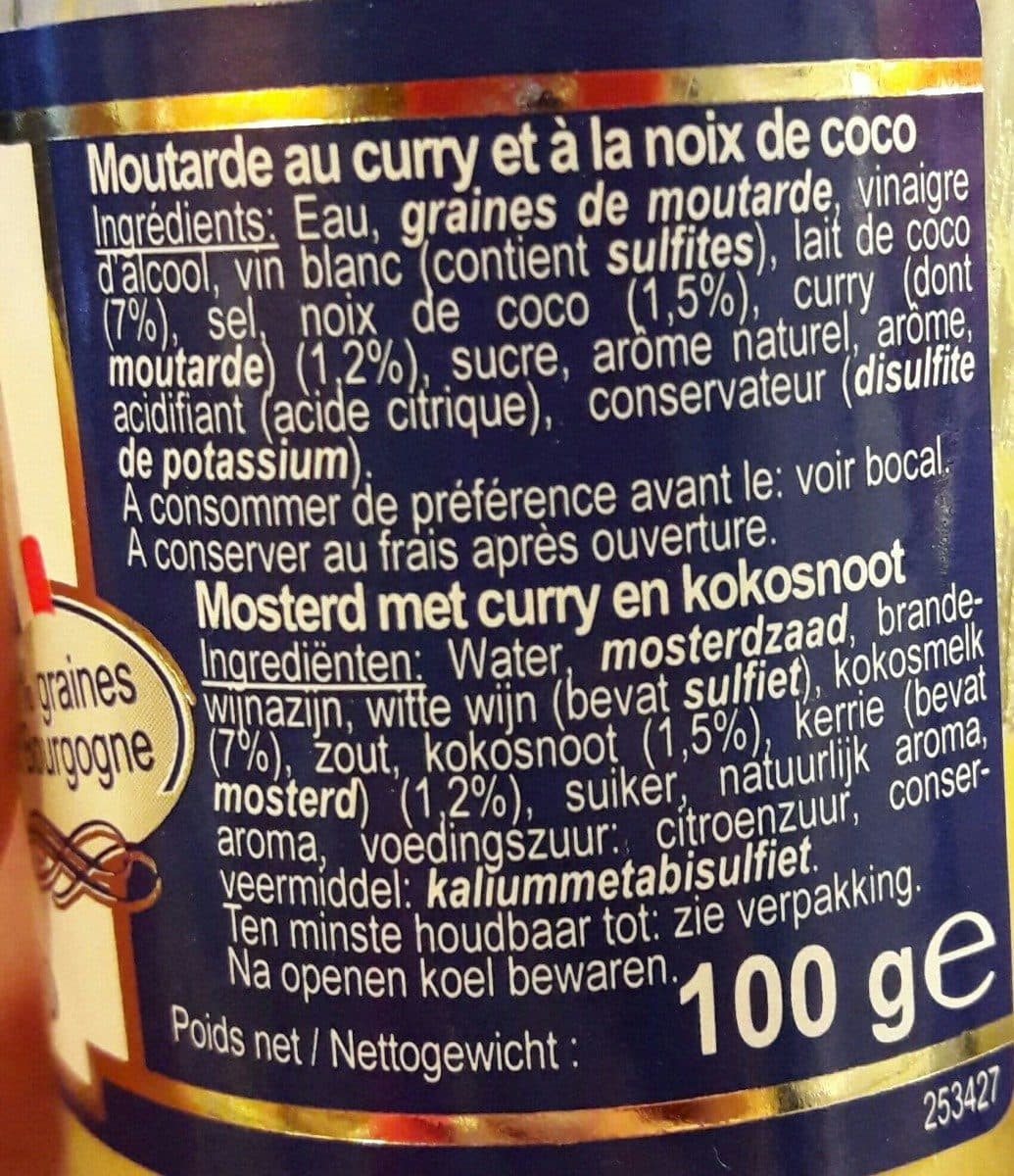 Reine de Dijon Moutarde Curry & Noix De Coco packshot