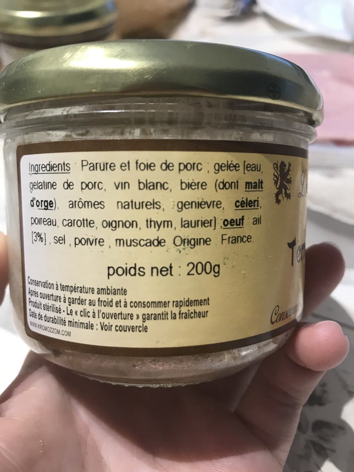 Les Délices des Flandres Terrine du Nord à l'ail packshot