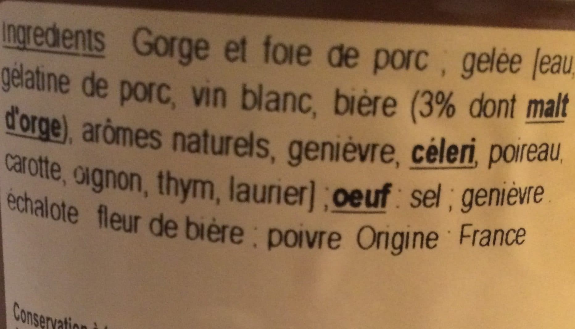 Les Délices Des Flandres Terrine à la bière packshot