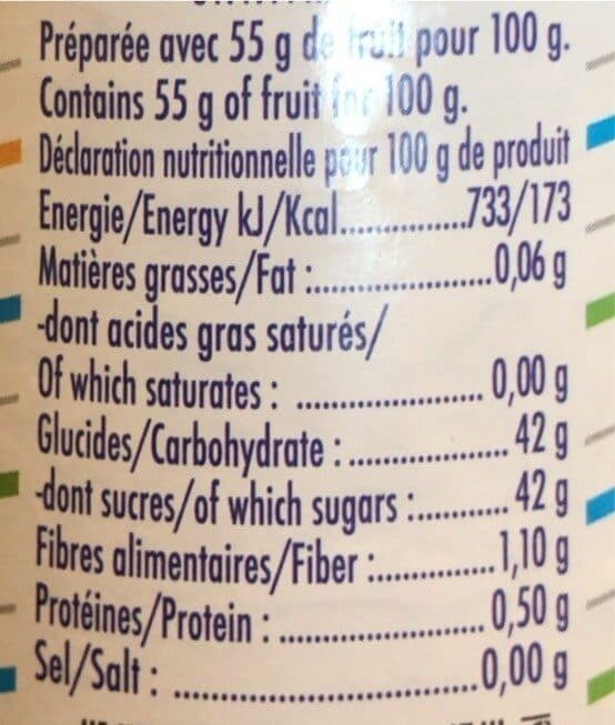 Open Food Facts Confiture D'abricot Allégée packshot