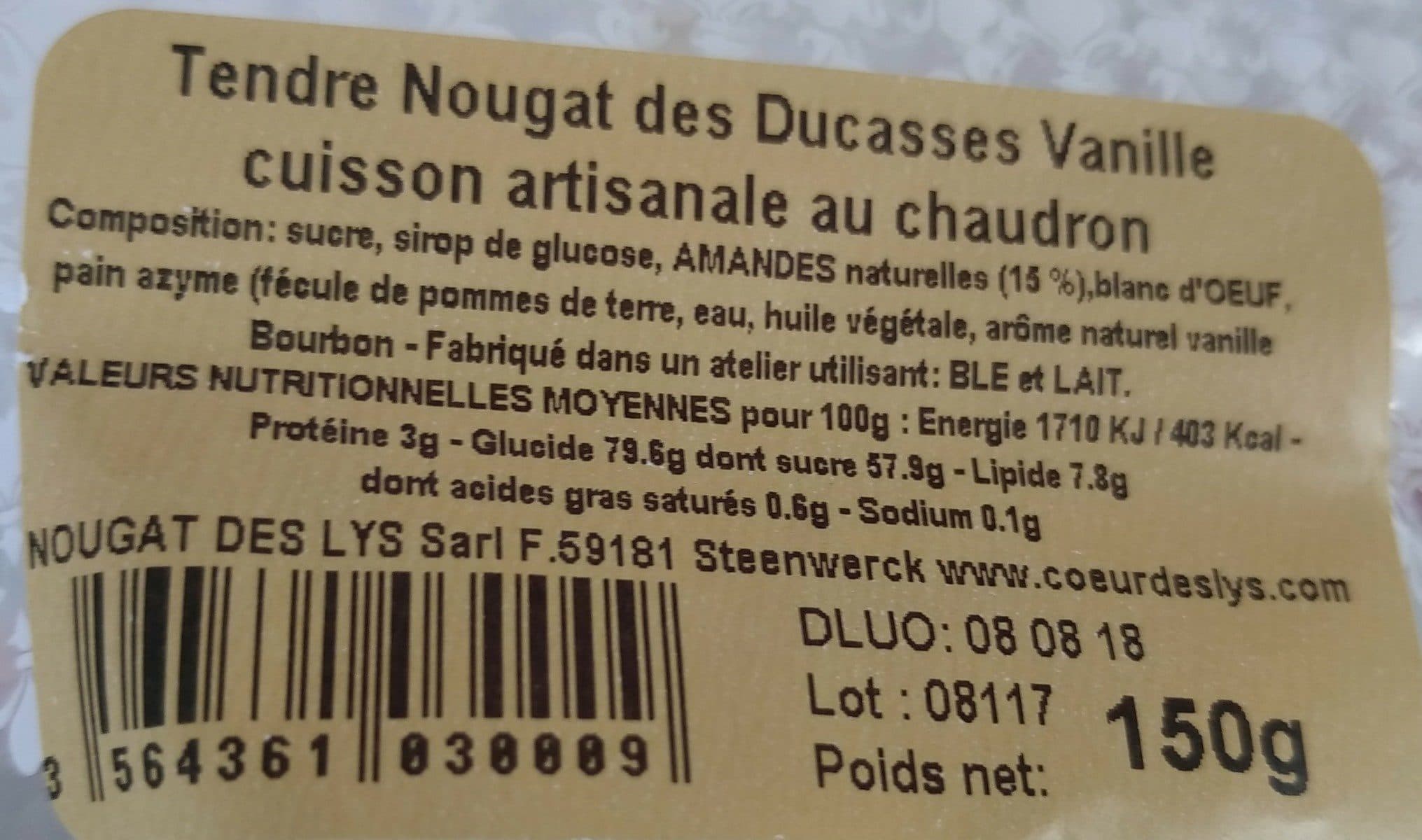 L'Atelier des Lys L'Atelier des Lys - Soft Nougat from Ducasses Almonds Vanilla Flavor, 150g (5.2oz) packshot