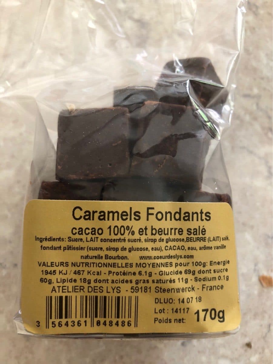 Open Food Facts Caramels fondants 100% cacao et beurre salé packshot