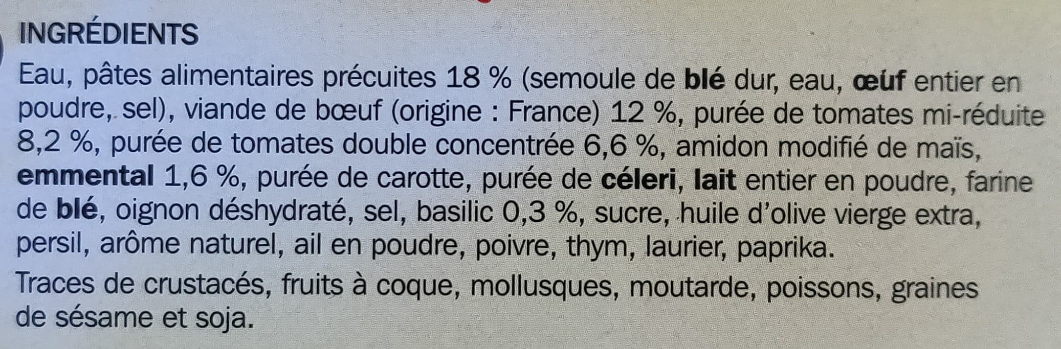 Côté TABLE Lasagnes à la Bolognaise packshot