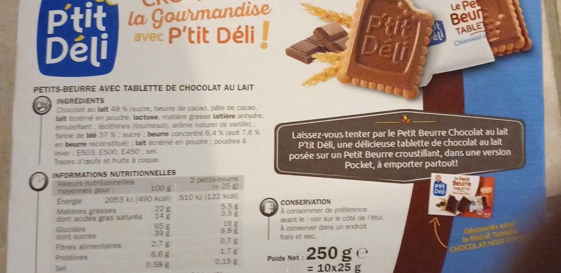Marque Repère Le petit beurre tablette chocolat au lait packshot