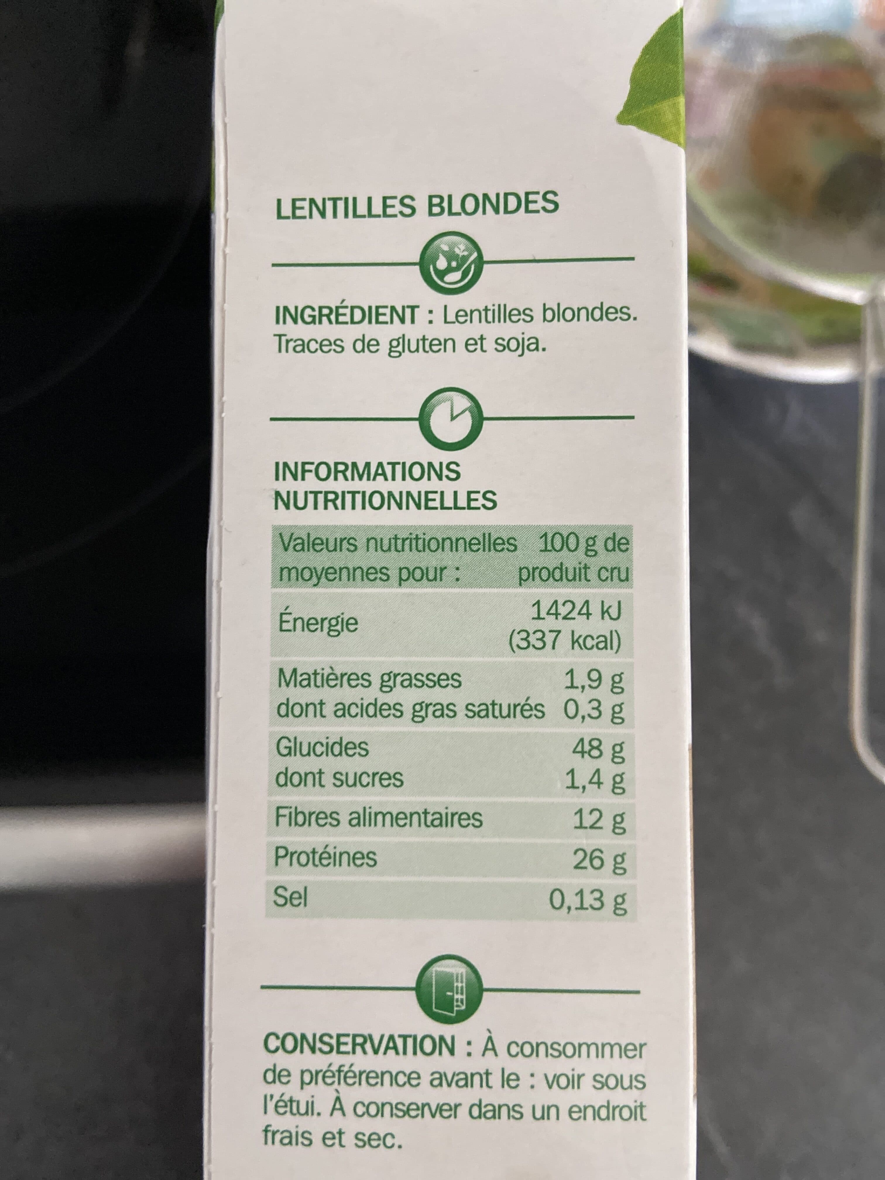 Marque Repère Lentilles blondes packshot
