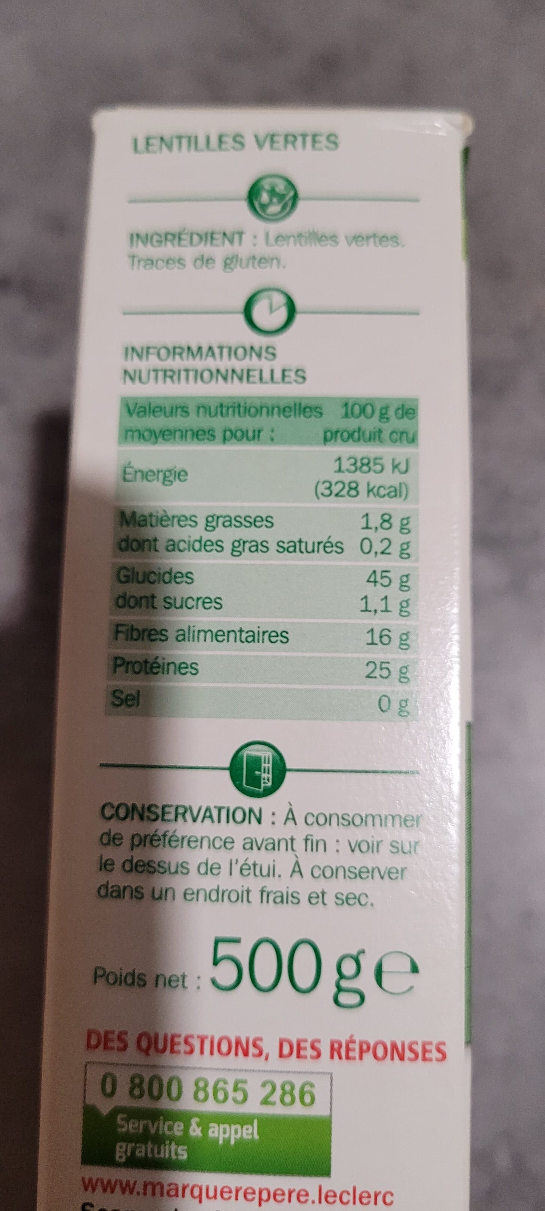 Marque Repère Lentilles vertes packshot