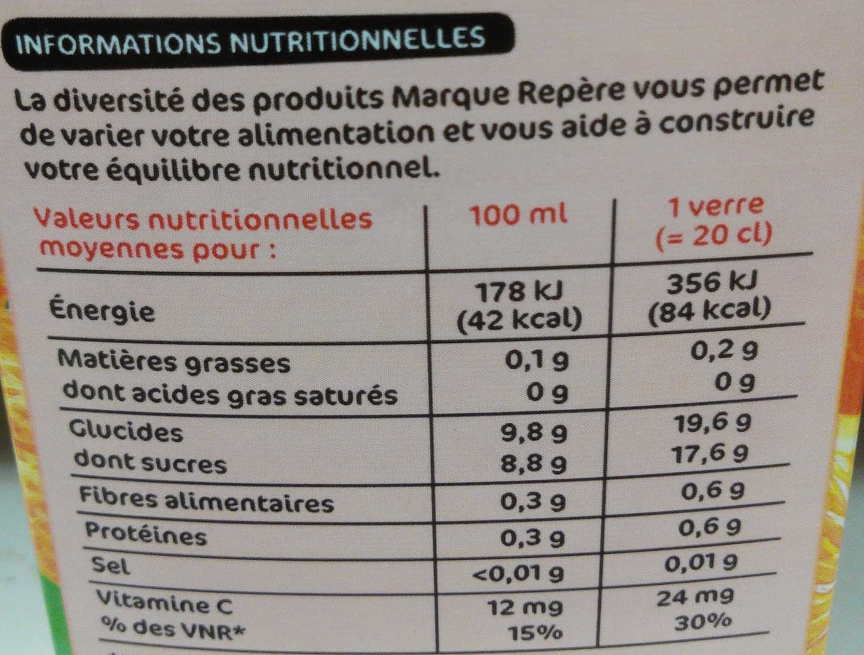 Marque Repère Nectar d'orange bk packshot