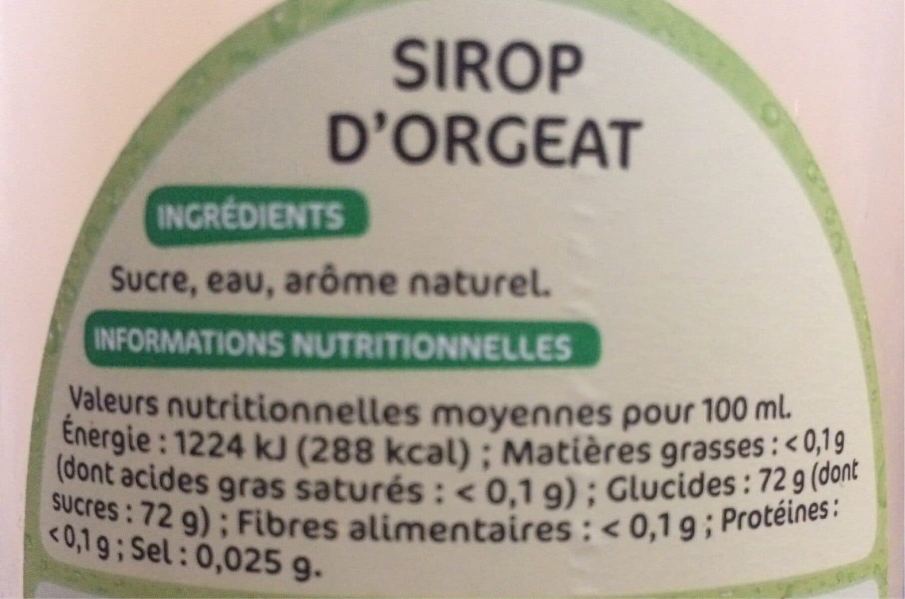 Marque Repère Sirop d'orgeat packshot