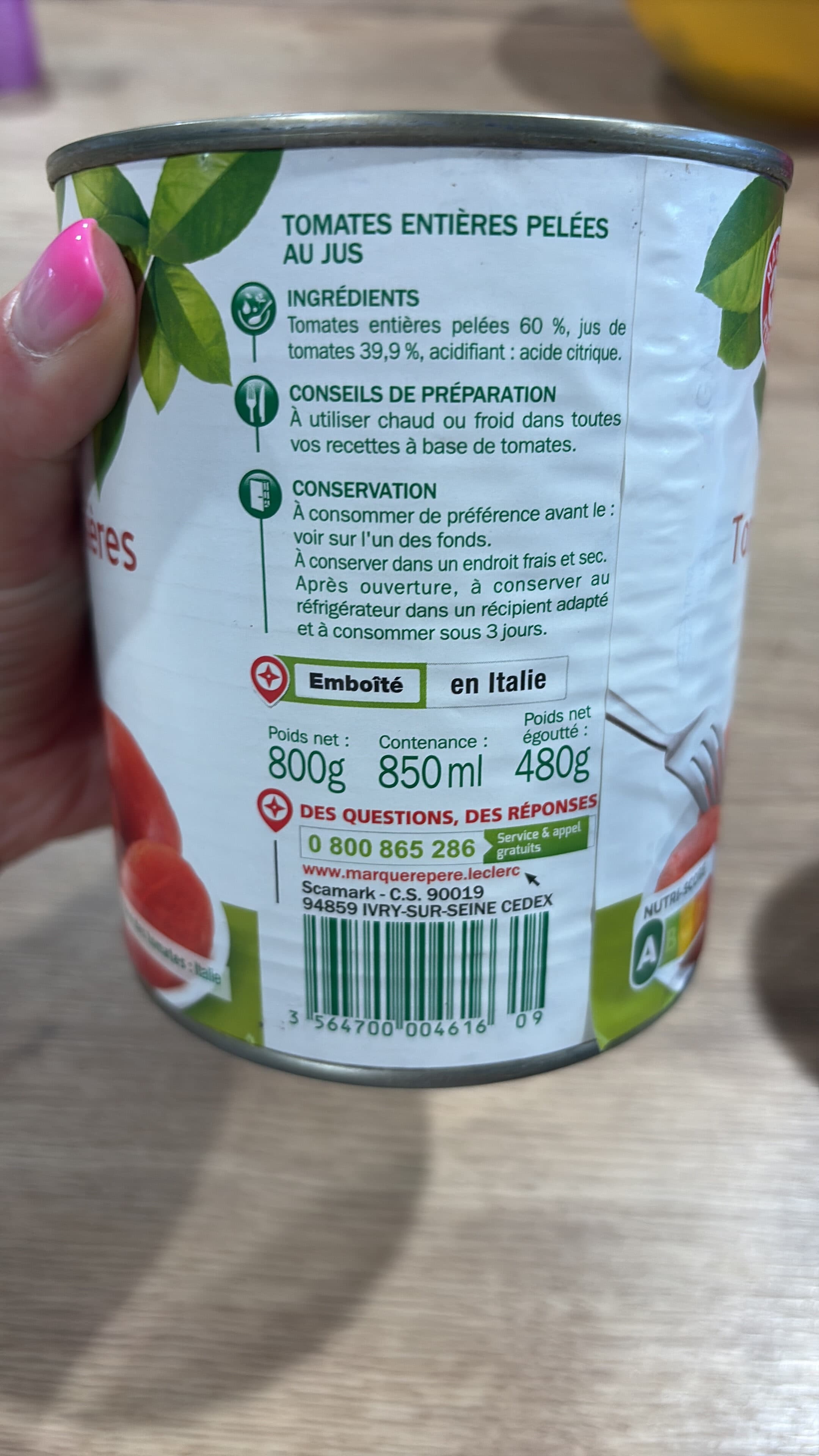 Marque Repère Tomates entières pelées packshot
