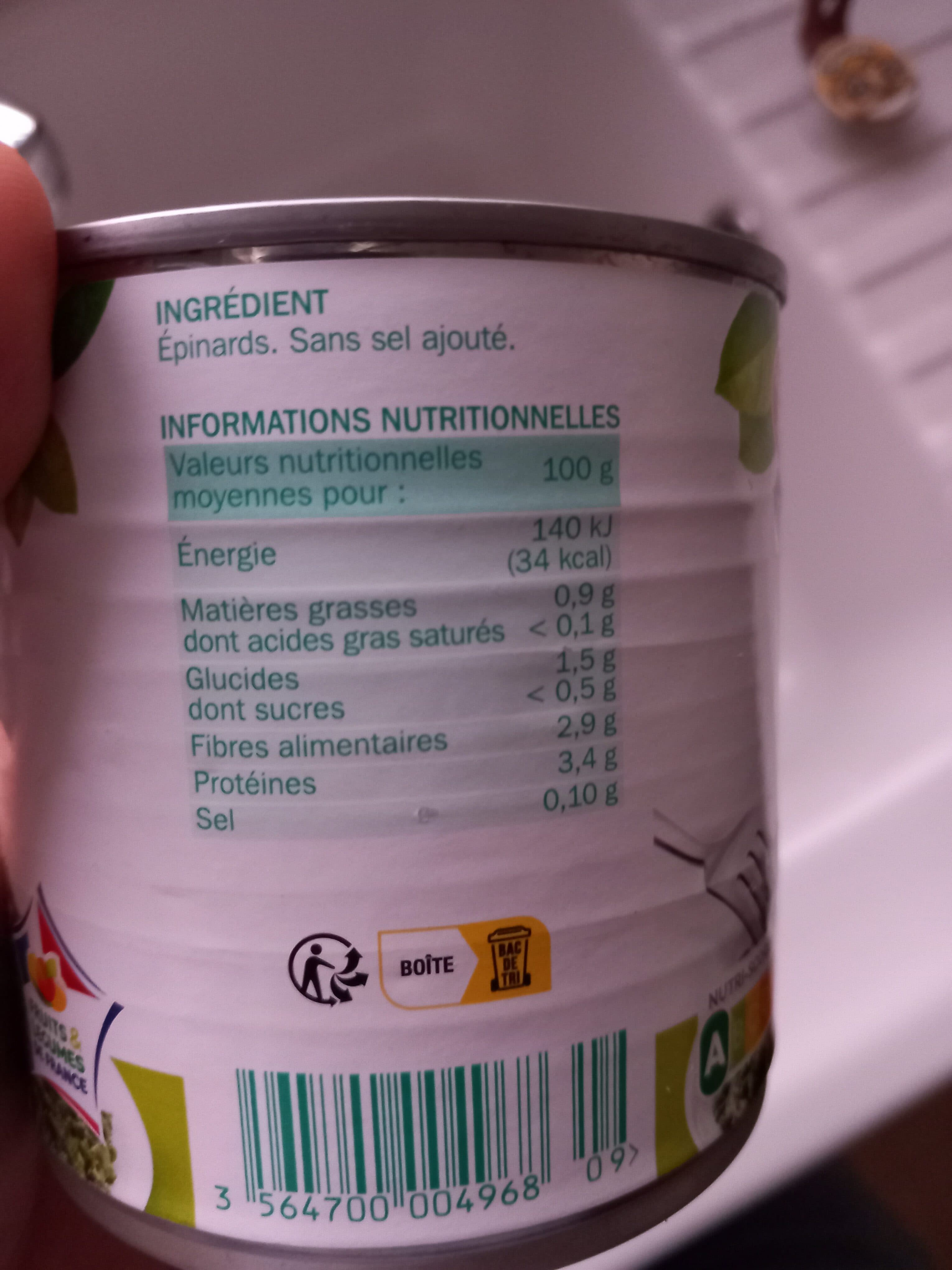 Marque Repère Épinards hachés packshot