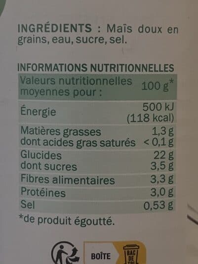 Marque Repère Maïs Tendre en grains lot de 2 packshot