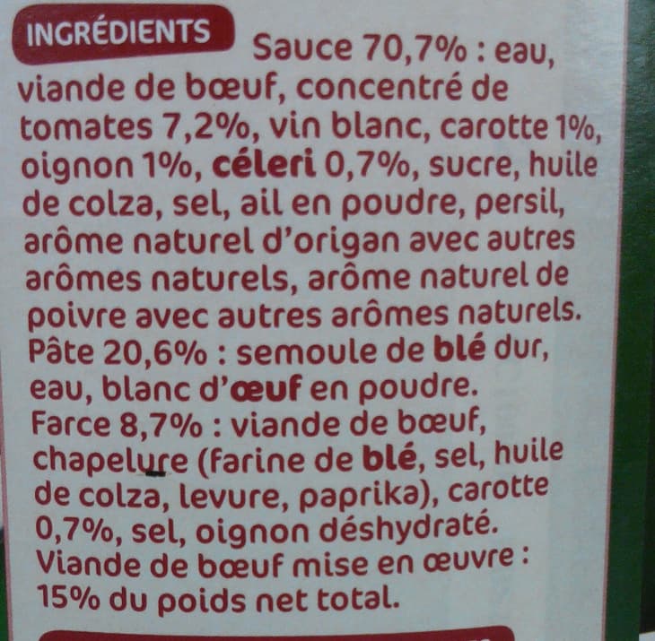 Marque Repère Turini Ravioli Bolognaise packshot