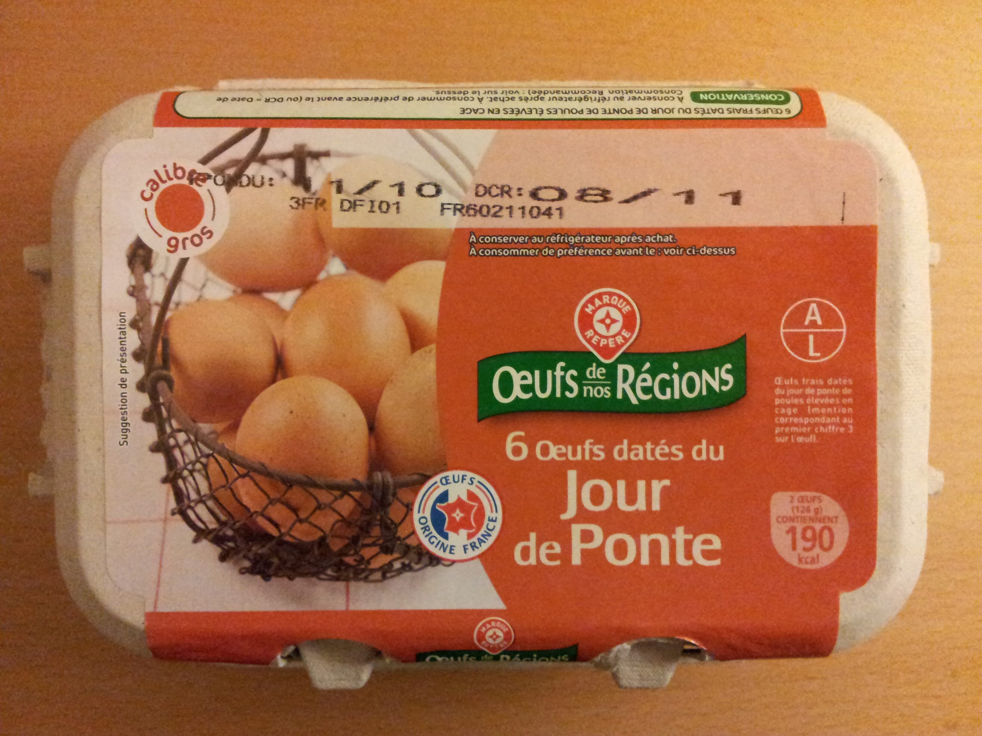 Marque Repère Oeufs djp calibre gros x6 packshot