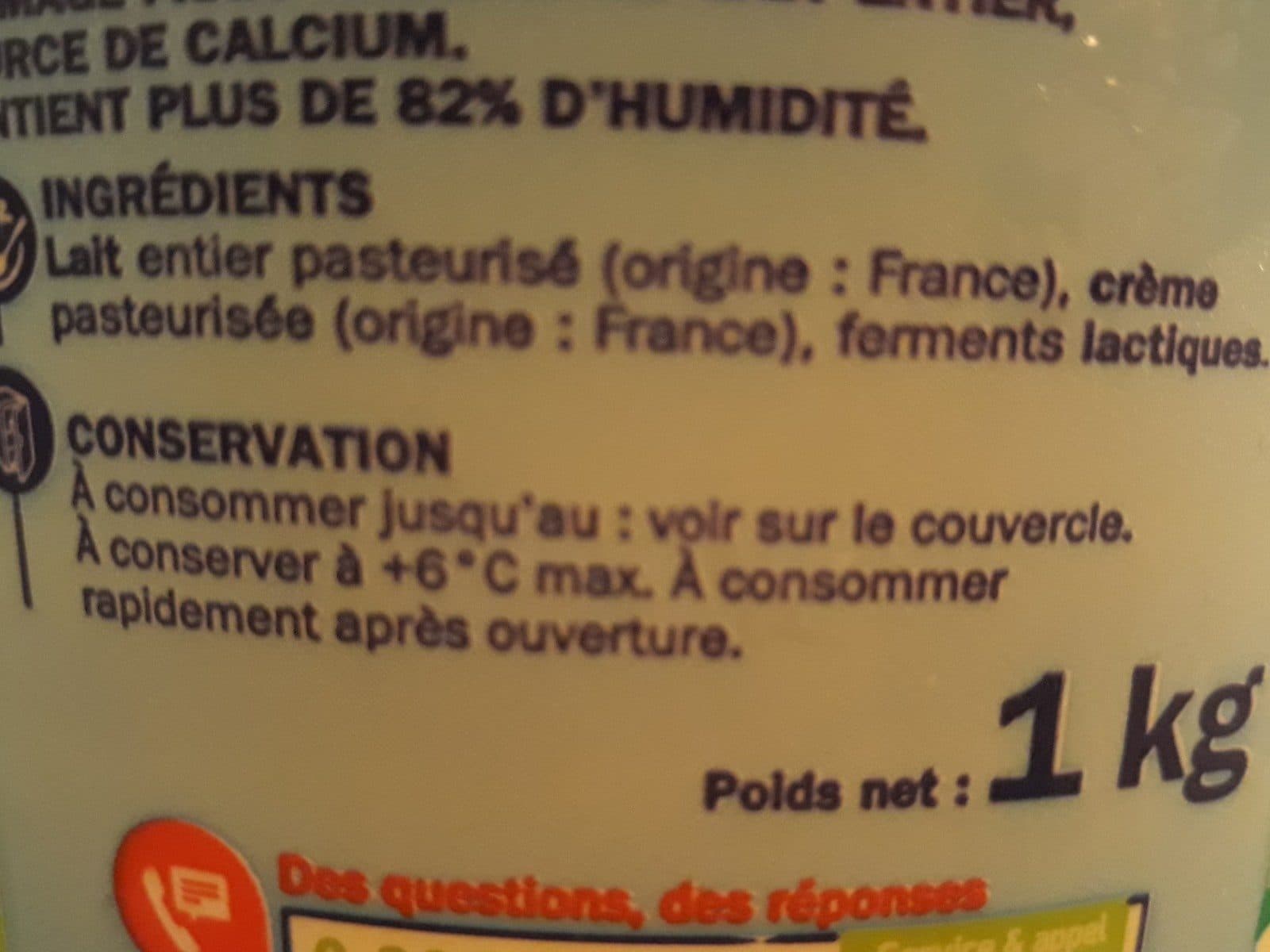Délisse Fromage blanc au lait entier packshot