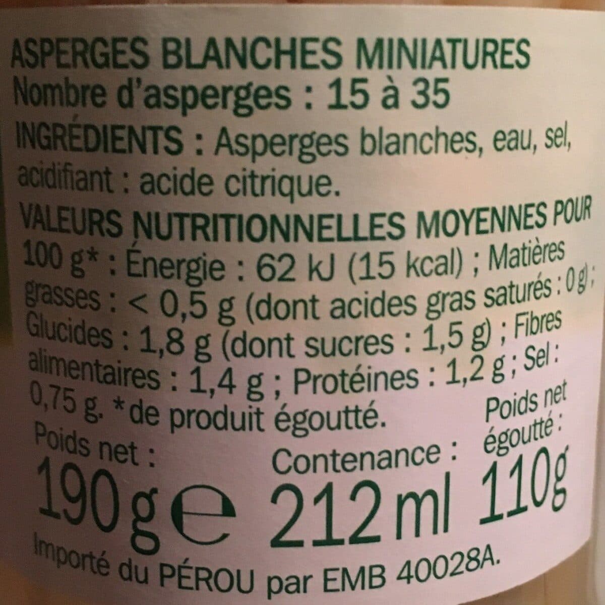 Marque Repère Asperges Blanches Miniatures packshot