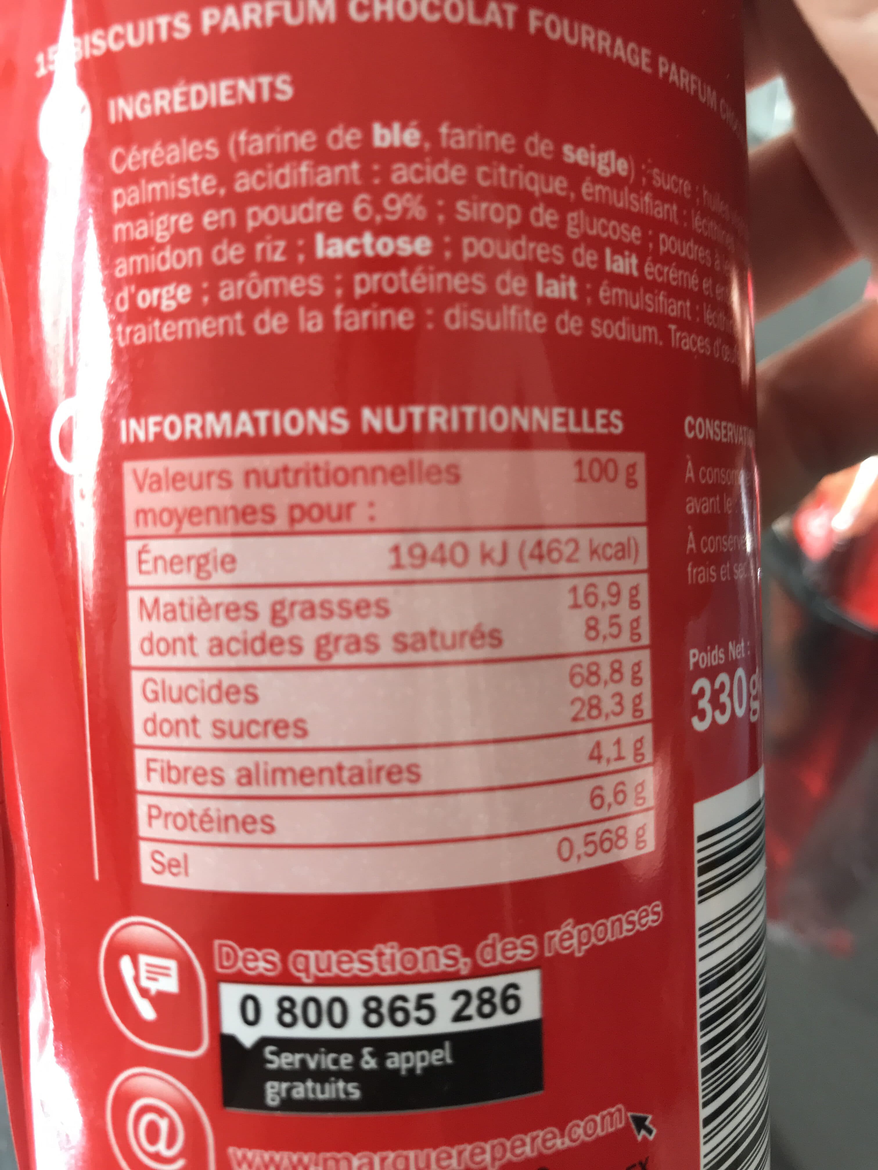 Marque Repère Goûters fourrés goût tout chocolat packshot