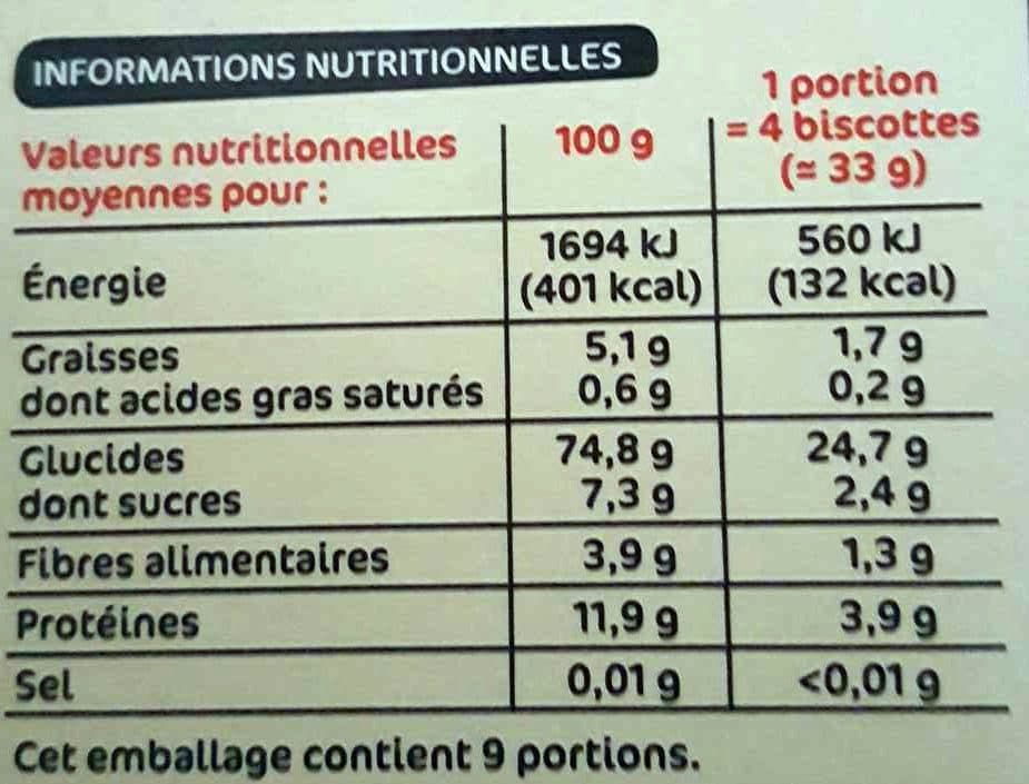 Marque Repère Biscottes sans sel x 34 packshot