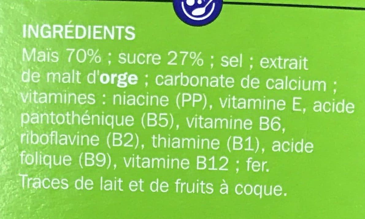 Marque Repère Corn flakes sucrés packshot