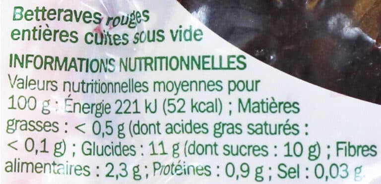 Marque Repère Betteraves rouges entières packshot