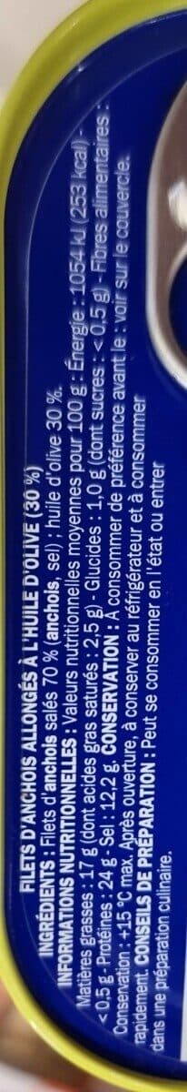Marque Repère Filets d'anchois, allongés, à l'huile d'olive 30% packshot