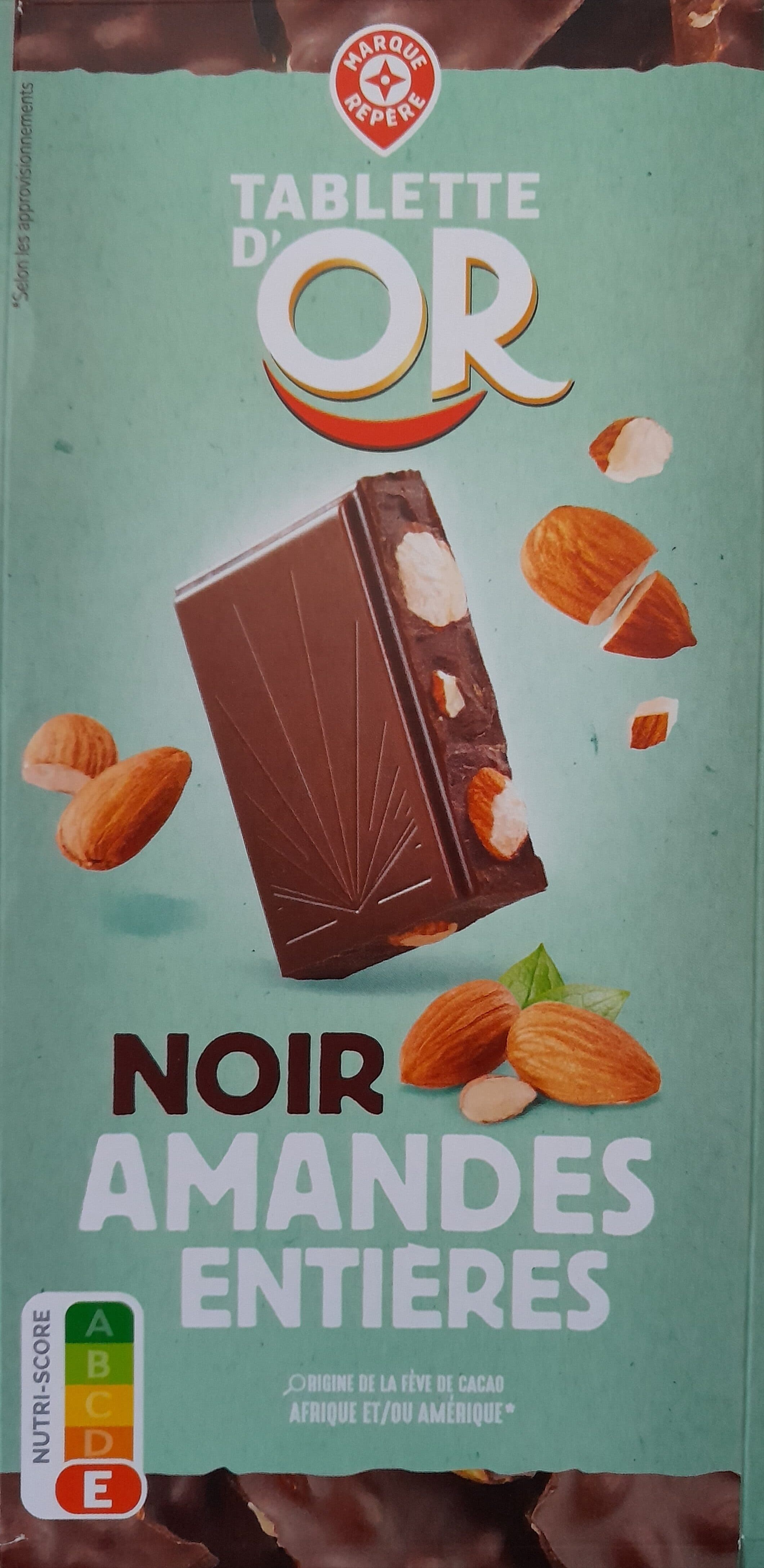 Marque Repère Chocolat noir amandes entières packshot