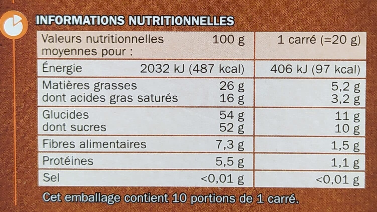 Marque Repère Chocolat noir écorces d'orange packshot