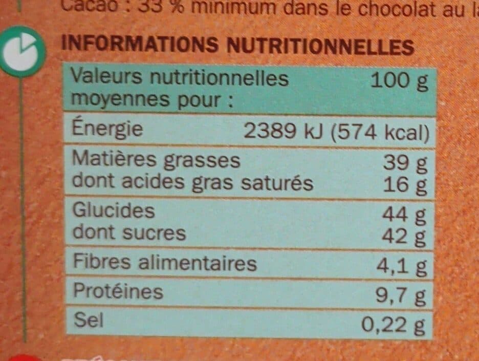 Marque Repère Chocolat lait noisettes packshot