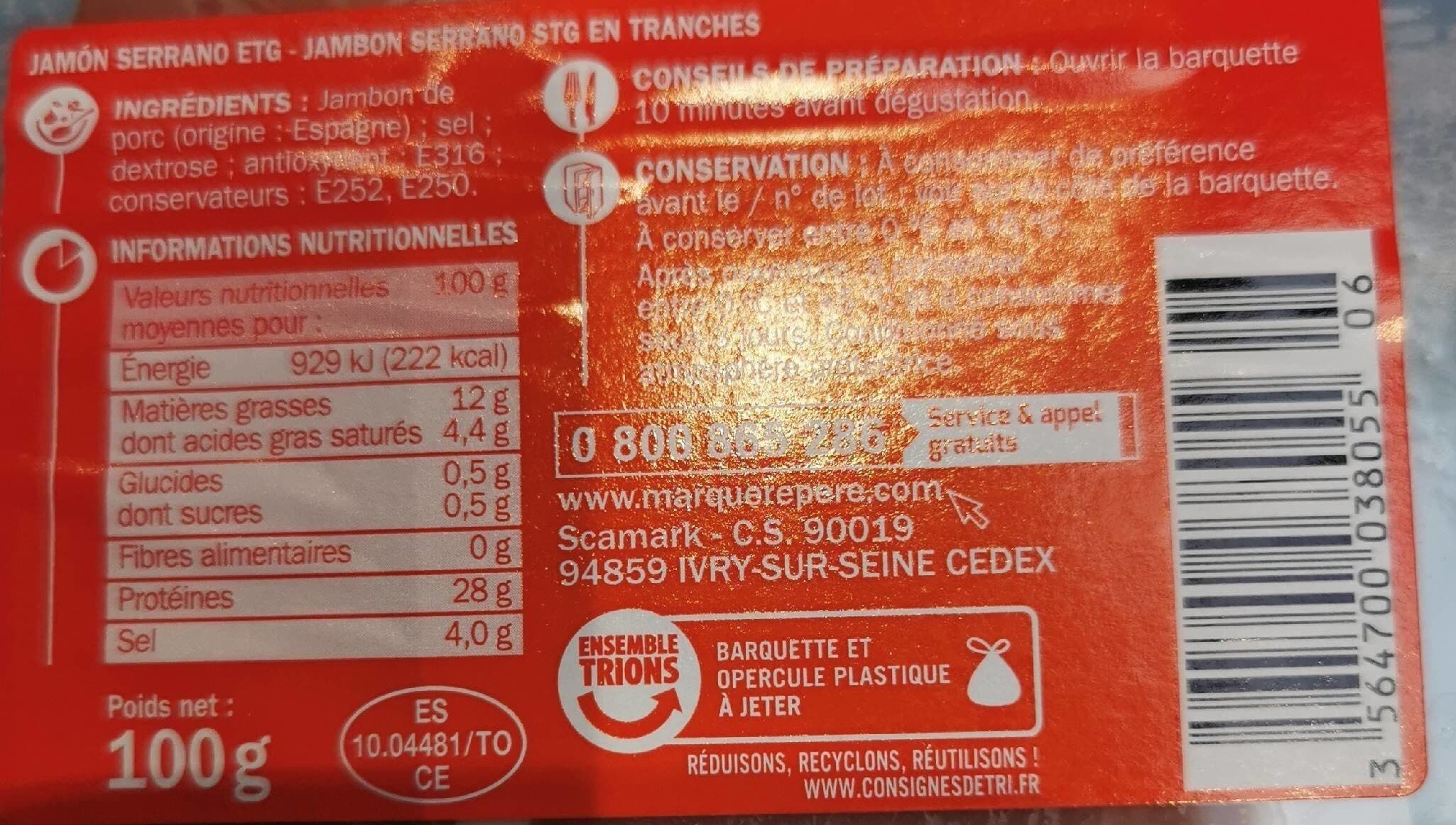 Marque Repère Jambon sec packshot