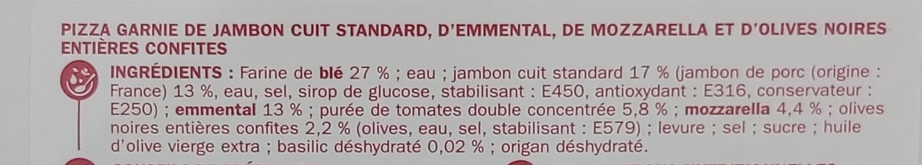 Marque Repère Pizza jambon emmental packshot