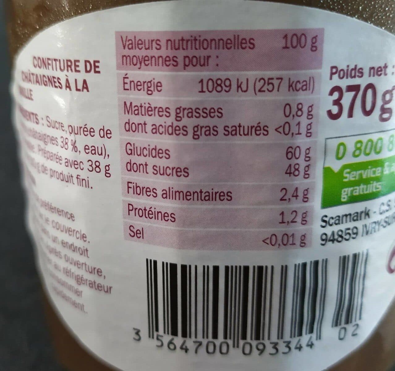 Marque Repère Confiture châtaigne/vanille packshot