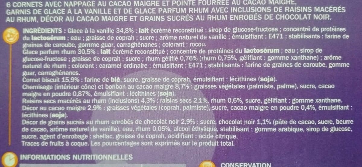 Marque Repère Cônes rhum-raisins aux raisins macérés au rhum x 6 packshot