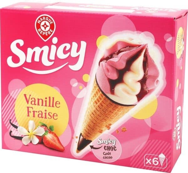 Marque Repère Cônes vanille/fraise sauce fruits rouges x 6 packshot
