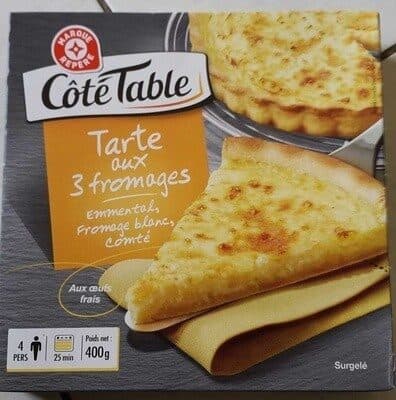 Marque Repère Tarte aux 3 fromages surgelée packshot