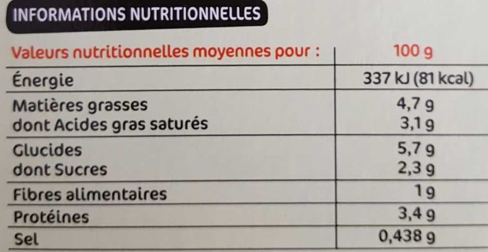 Marque Repère Gratin de choux-fleurs à la béchamel packshot