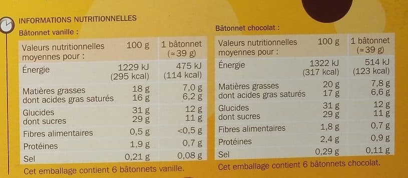 Marque Repère Bâtonnets vanille chocolat x 12 packshot