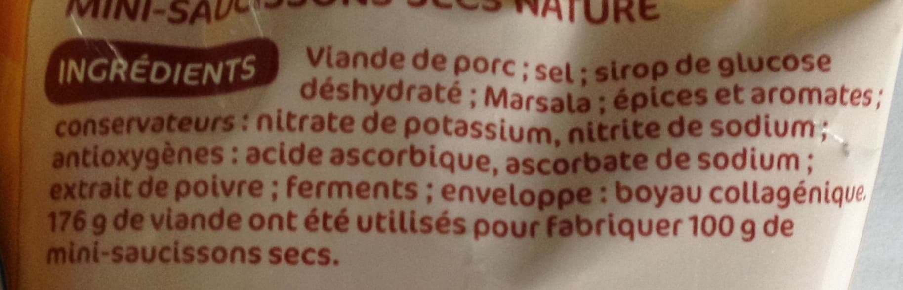 Marque Repère Mini Saucissons secs, nature , pur porc packshot