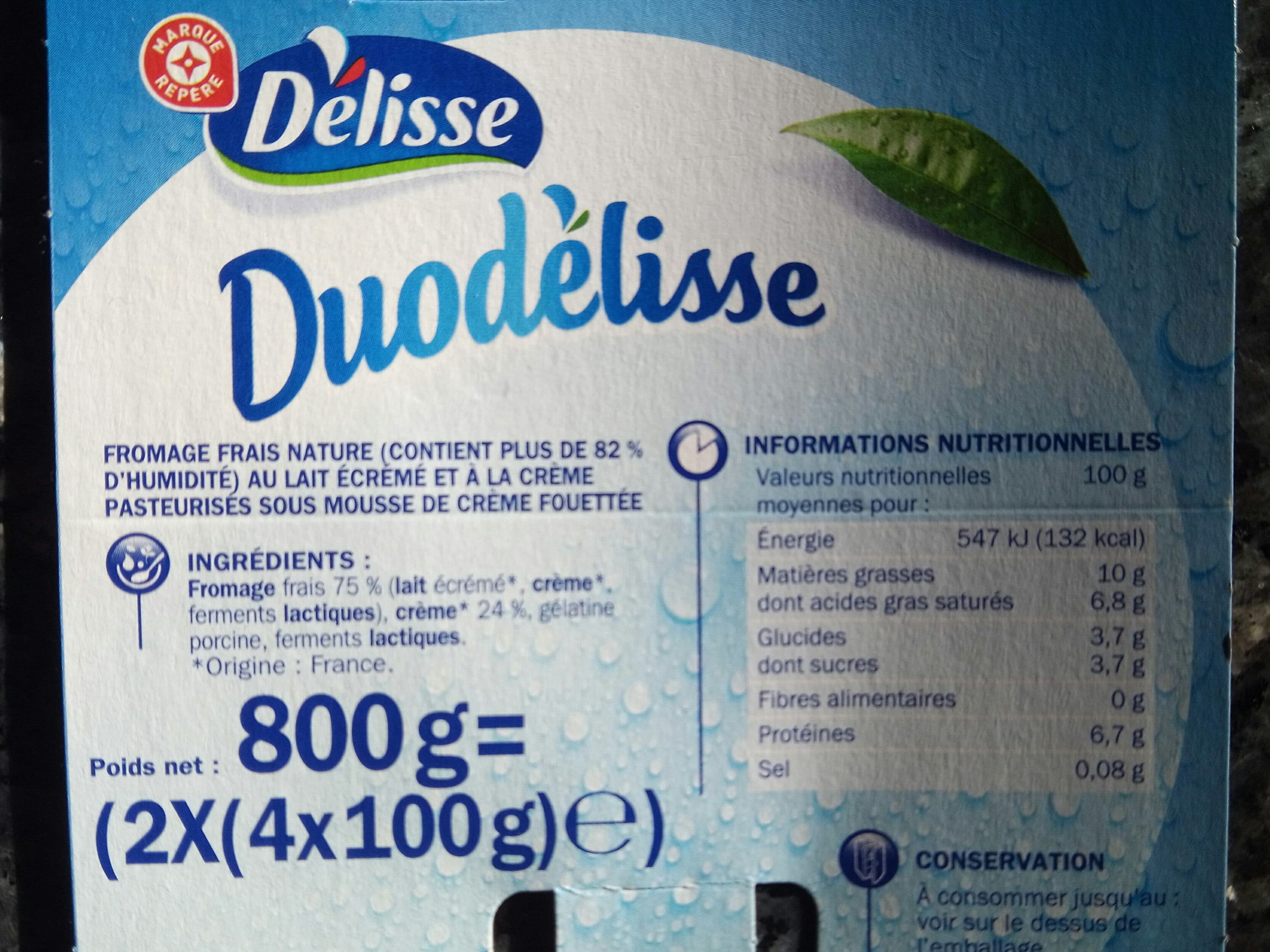 Délisse Fromage blanc sur crème fouettée packshot