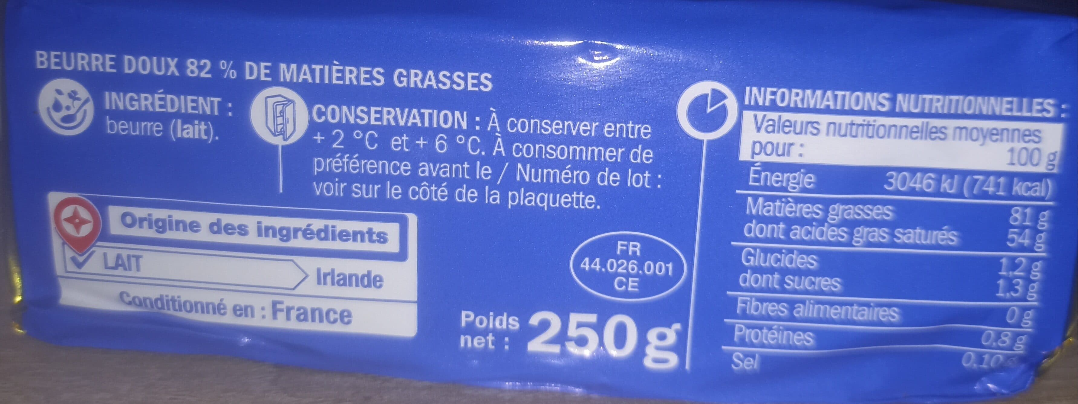 Marque Repère Beurre tendre doux 82% mg packshot