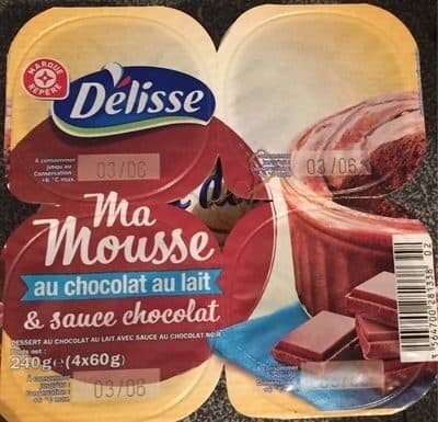 Délisse Mousse au chocolat au lait x 4 packshot